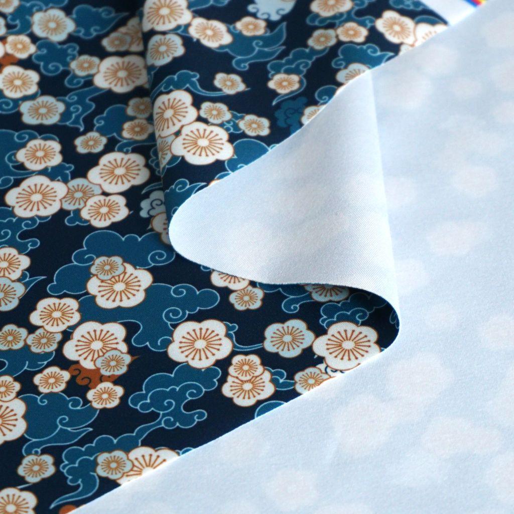 Sport Yoga Jersey Kunstfaser Blumen petrol blau